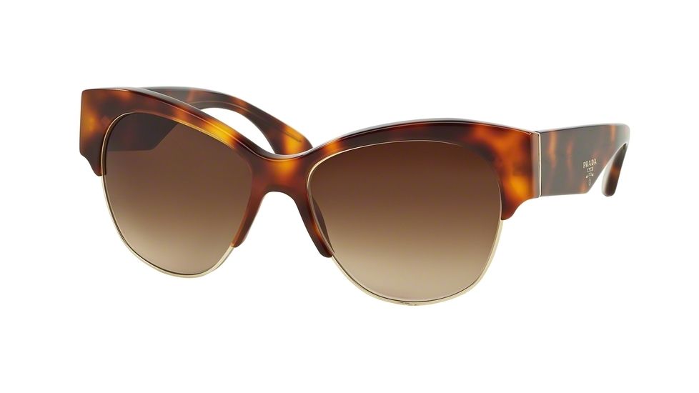 Prada PR11RS Sunglasses TKR6S1-56 - Havana Frame, Brown Gradient Lenses
