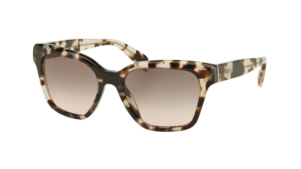 Prada PR11SSF Sunglasses UAO4K0-56 - Spotted Opal Brown Frame, Pink Gradient Grey Lenses