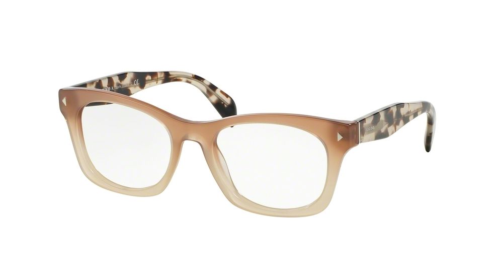 Prada PR11SV Single Vision Prescription Eyeglasses UBI1O1-51 - Brown Gradient Frame
