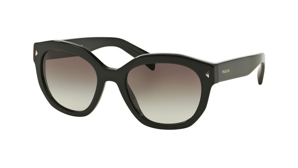 Prada PR12SSF Sunglasses 1AB0A7-53 - Black Frame, Grey Gradient Lenses
