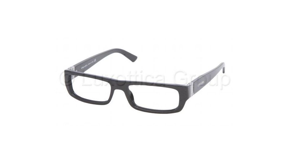 Prada PR13LV Eyeglasses Styles - M:silver P:black Frame w/Non-Rx 52 mm Diameter Lenses, 7BN1O1-5216