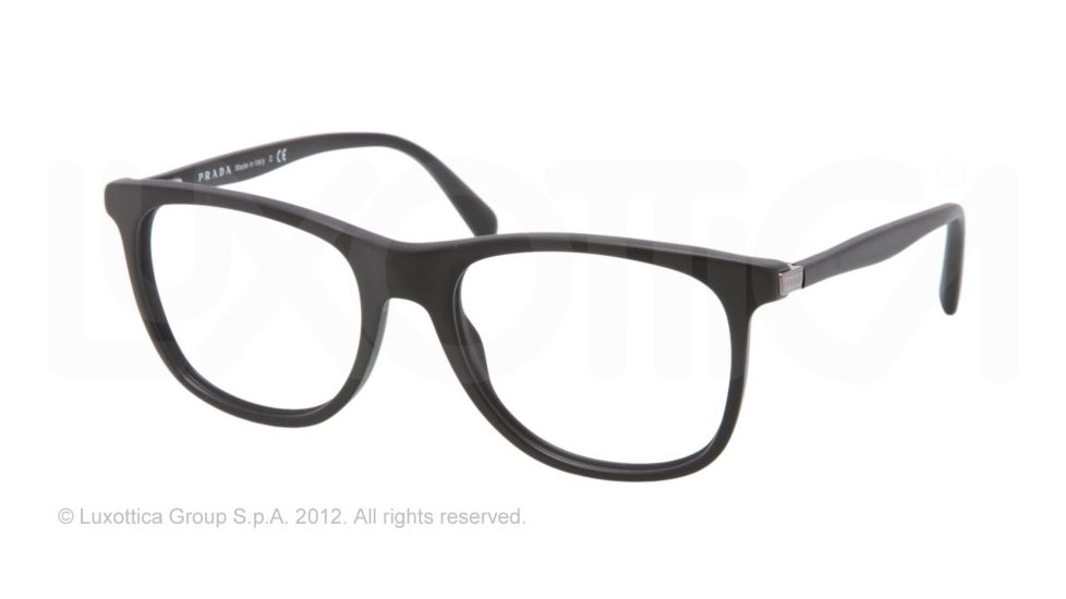 Prada PR13PV Progressive Prescription Eyeglasses 1BO1O1-52 - Matte Black Frame, Demo Lens Lenses