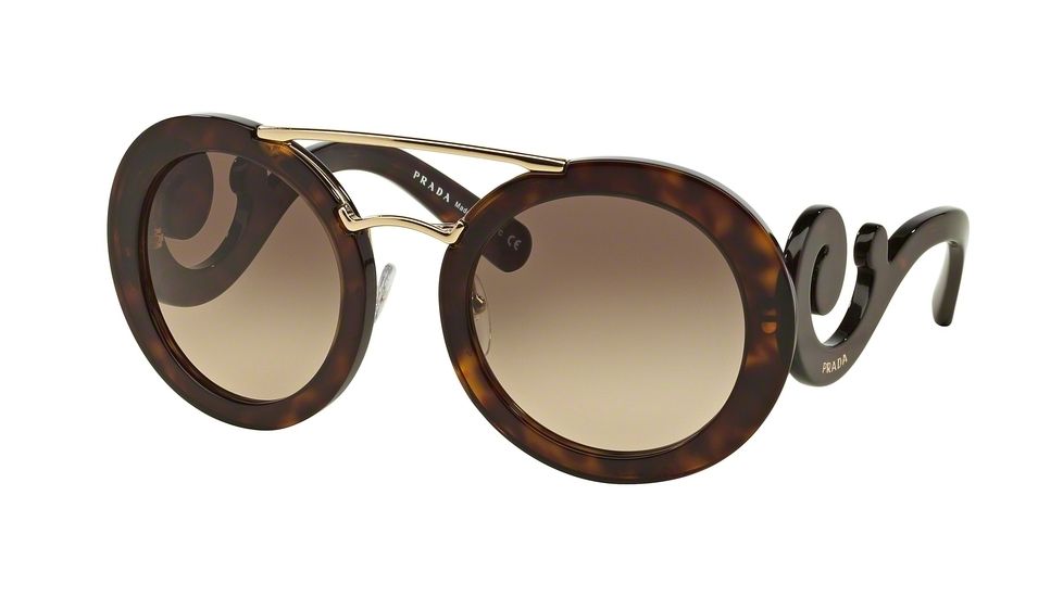 Prada PR13SS Progressive Prescription Sunglasses PR13SS-2AU3D0-54 - Lens Diameter 54 mm, Frame Color Havana
