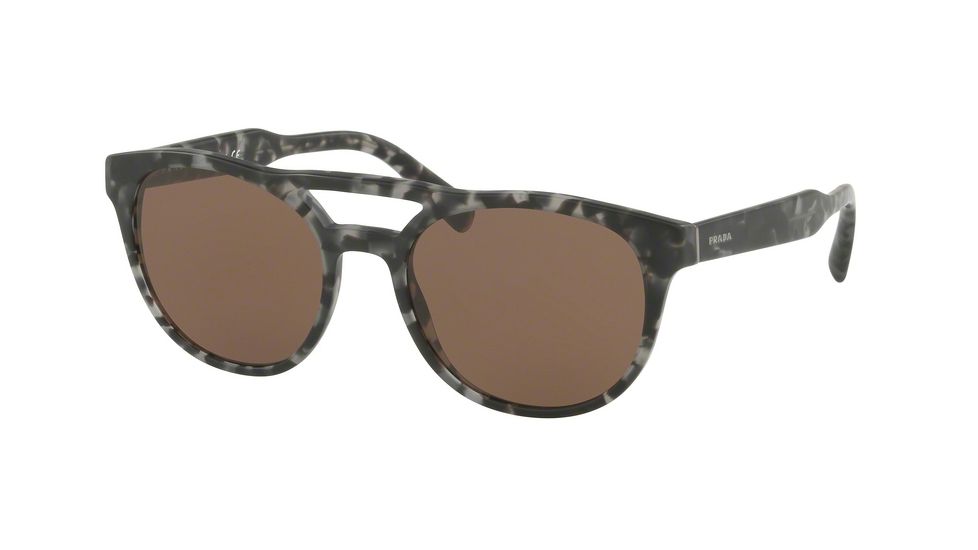 Prada PR13TS Single Vision Prescription Sunglasses PR13TS-VH38C1-54 - Lens Diameter 54 mm, Frame Color Matte Grey Havana