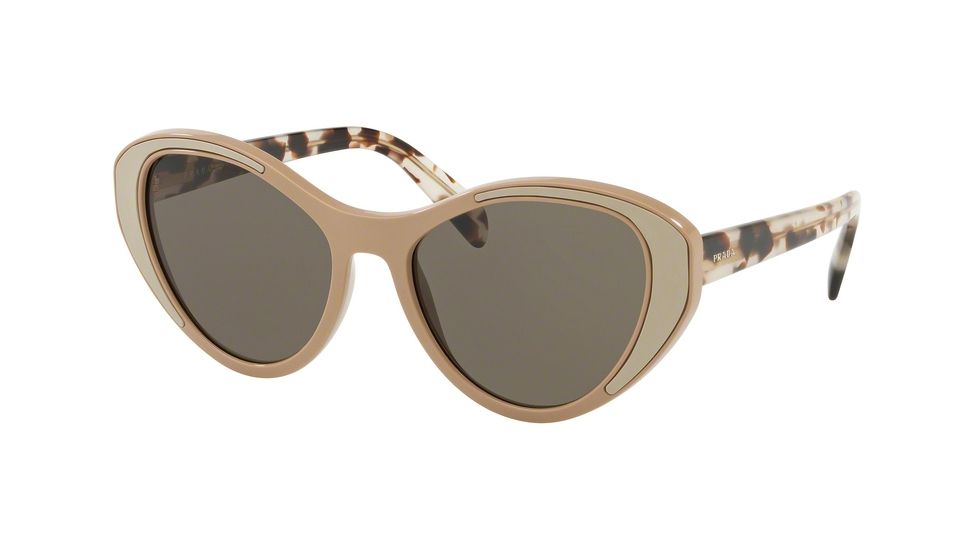 Prada PR14US Sunglasses 02R5S2-55 - Beige Frame, Brown Lenses