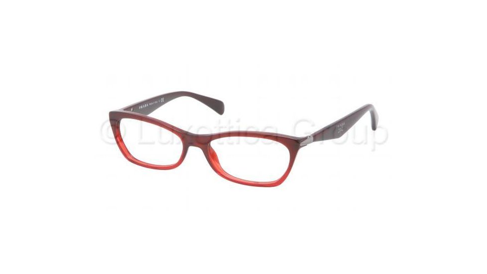 Prada PR15PV Eyeglass Frames MAX1O1-5316 - Bordeaux Gradient Red Frame, Demo Lens Lenses