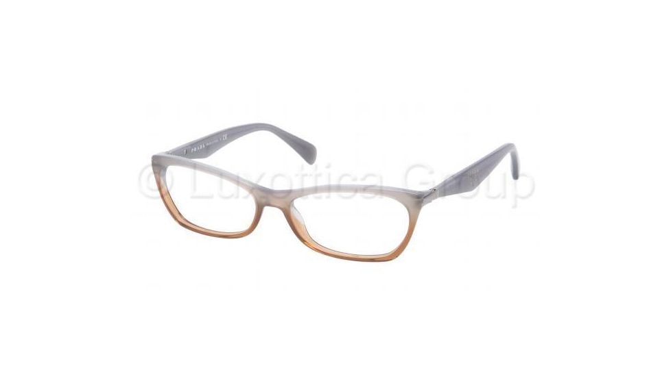 Prada PR15PV Eyeglass Frames MAY1O1-5316 - Gray Gradient Brown Frame, Demo Lens Lenses