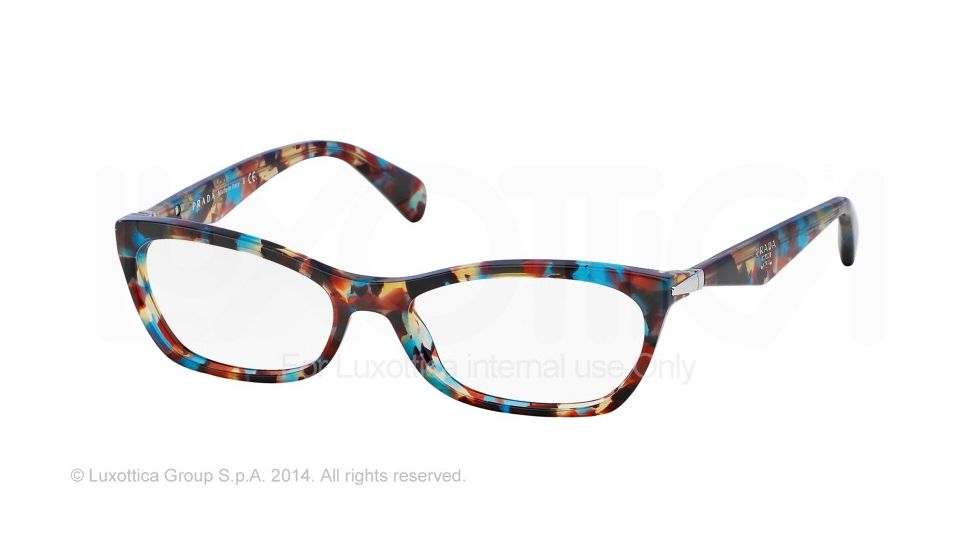 Prada PR15PV Eyeglass Frames NAG1O1-55 - Havana Spotted Blue Frame