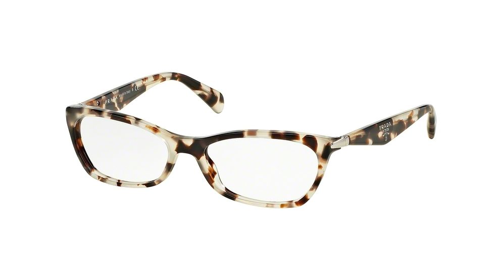 Prada PR15PVA Eyeglass Frames UAO1O1-55 - Spotted Opal Brown Frame