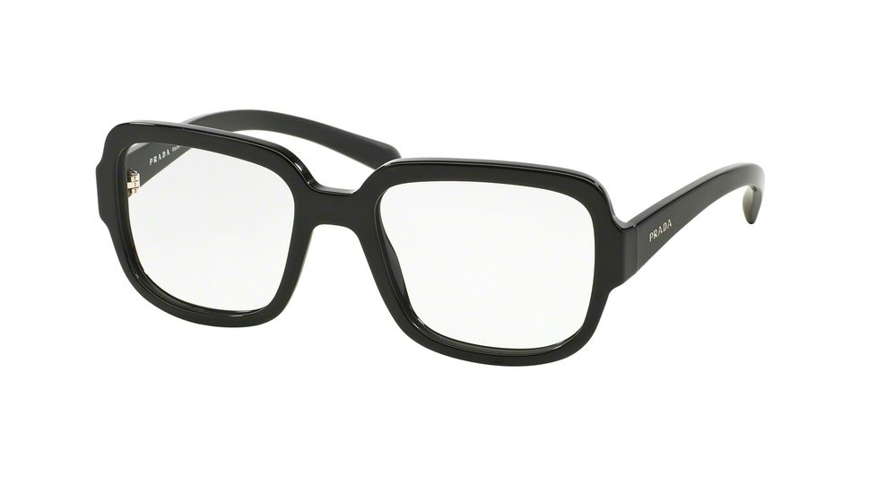 Prada PR15RV Eyeglass Frames 1AB1O1-53 - Black Matte Inside Frame