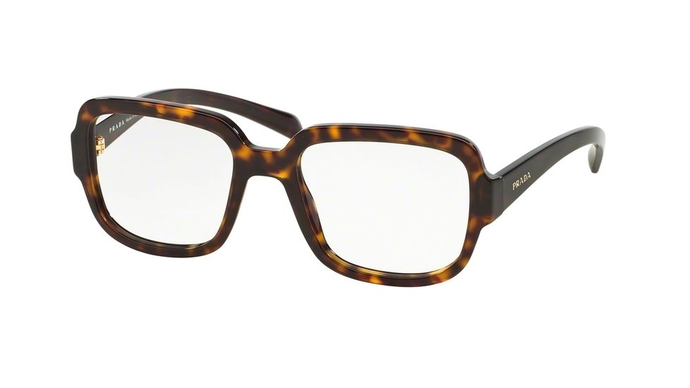 Prada PR15RV Eyeglass Frames 2AU1O1-53 - Havana Frame