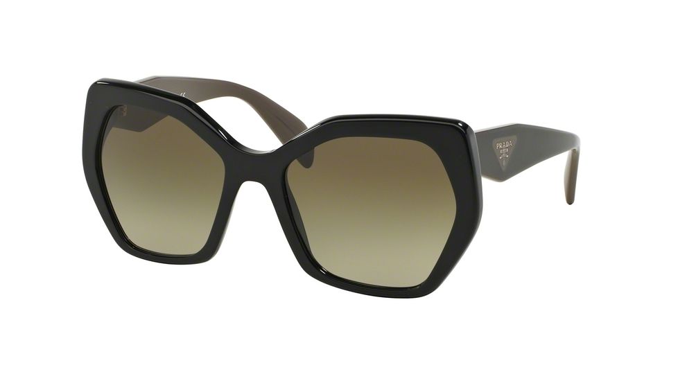 Prada PR16RSF Sunglasses 1AB1X1-59 - Black Frame, Brown Gradient Lenses