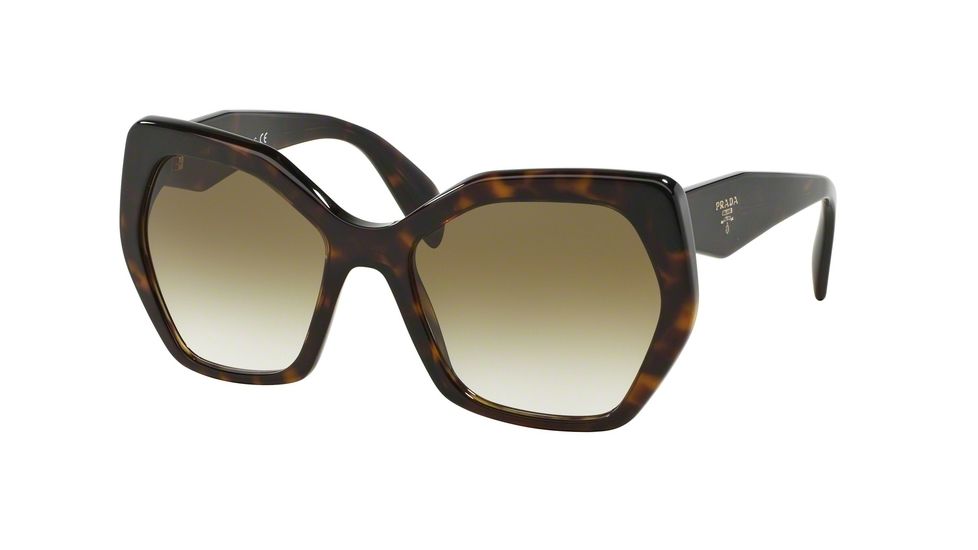 Prada PR16RSF Sunglasses 2AU4M0-59 - Havana Frame, Brown/Green Gradient Lenses