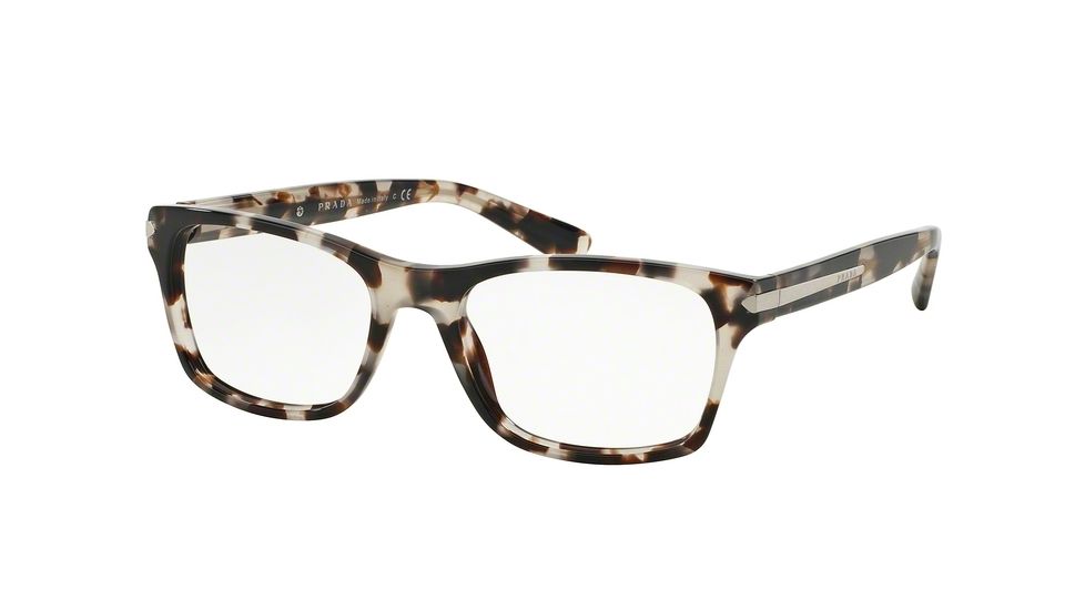 Prada PR16SV Bifocal Prescription Eyeglasses UAO1O1-52 - Spotted Opal Brown Frame