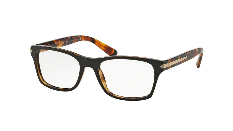Prada PR16SV Bifocal Prescription Eyeglasses UBS1O1-52 - Top Brown / Havana Frame