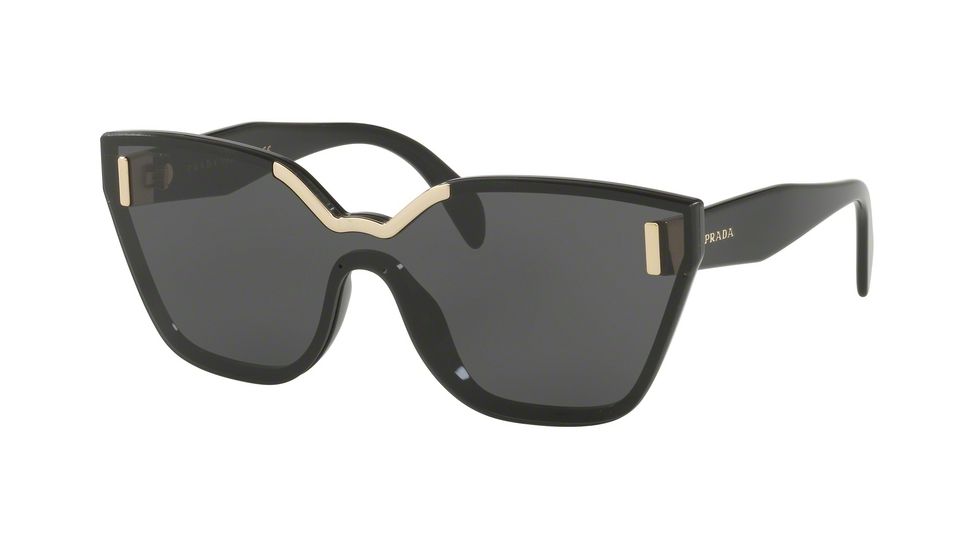 Prada PR16TS Single Vision Prescription Sunglasses PR16TS-1AB5S0-48 - Lens Diameter 48 mm, Frame Color Black