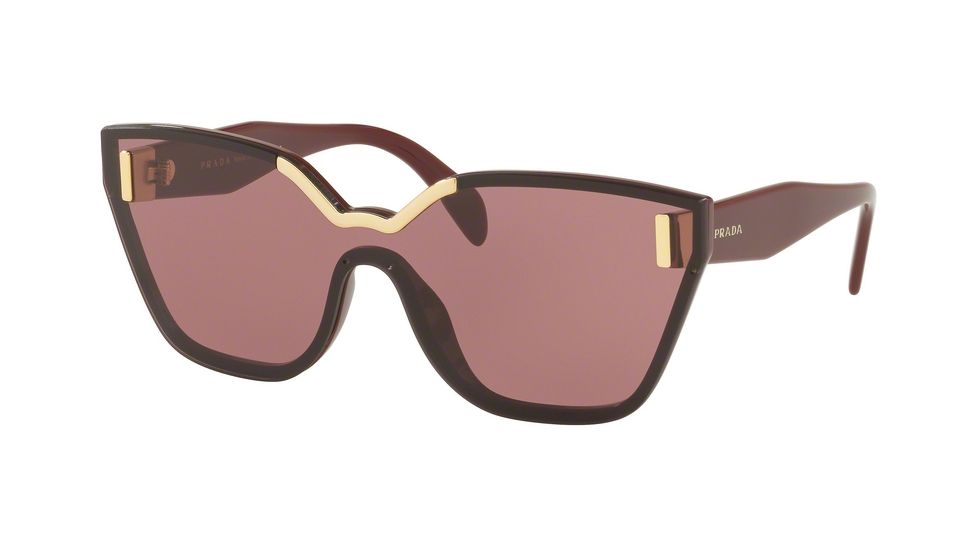 Prada PR16TS Single Vision Prescription Sunglasses PR16TS-TY7098-48 - Lens Diameter 48 mm, Frame Color Bordeaux