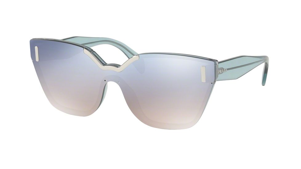 Prada PR16TS Single Vision Prescription Sunglasses PR16TS-VIS5R0-48 - Lens Diameter 48 mm, Frame Color Light Azure