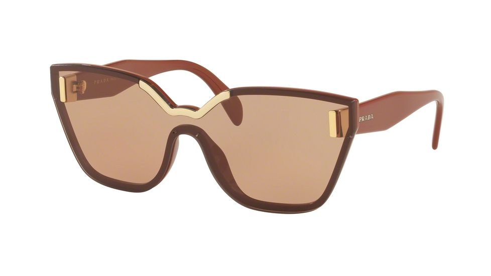 Prada PR16TS Single Vision Prescription Sunglasses PR16TS-ZXB1P1-48 - Lens Diameter 48 mm, Frame Color Brown
