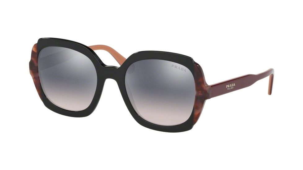 Prada PR16US Progressive Prescription Sunglasses, 54mm, Black/Pink Havana, PR16US-495GR0-54-PRO