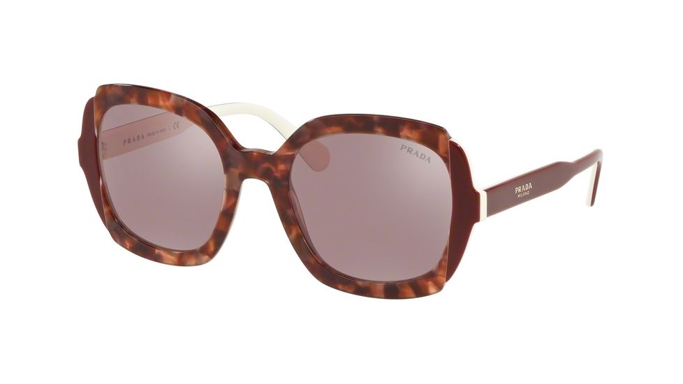 Prada PR16US Progressive Prescription Sunglasses, 54mm, Pink Havana/Top Bordeaux/Ivory, PR16US-CDK214-54-PRO