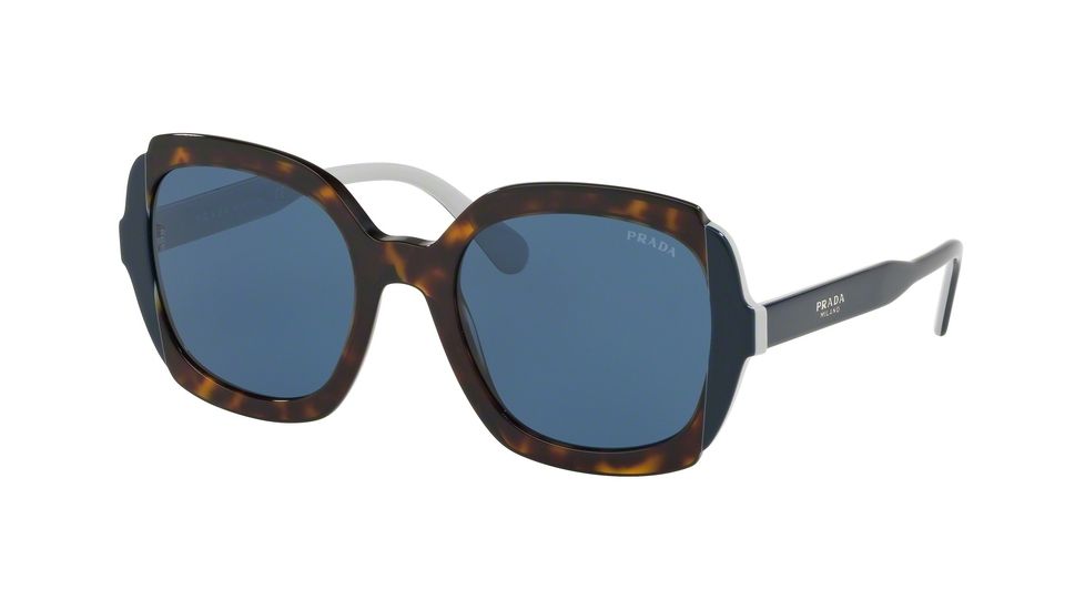 Prada PR16US Progressive Prescription Sunglasses, 54mm, Havana/Top Blue/Grey, PR16US-W3C1V1-54-PRO