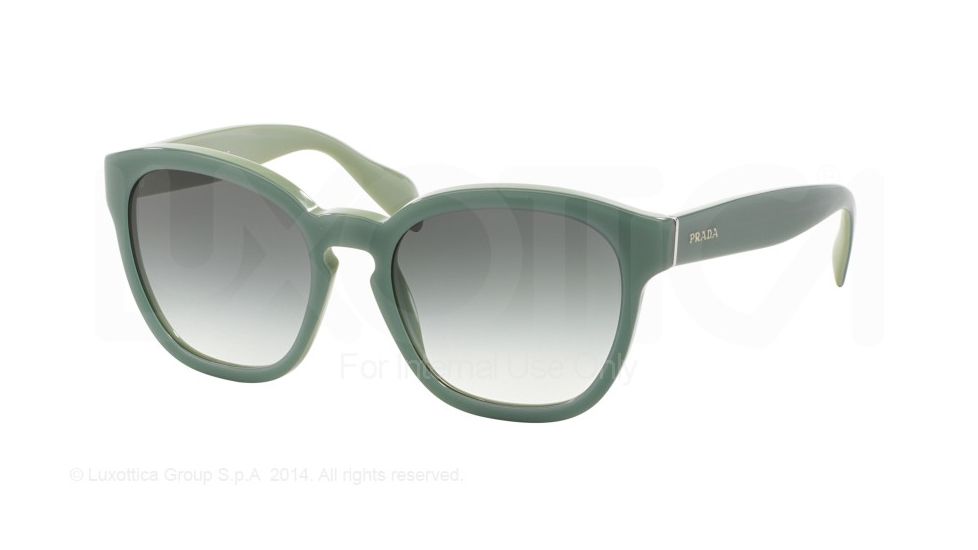 Prada PR17RS Progressive Prescription Sunglasses PR17RS-TKQ1E0-53 - Lens Diameter 53 mm, Frame Color Opal Dark Green On Green