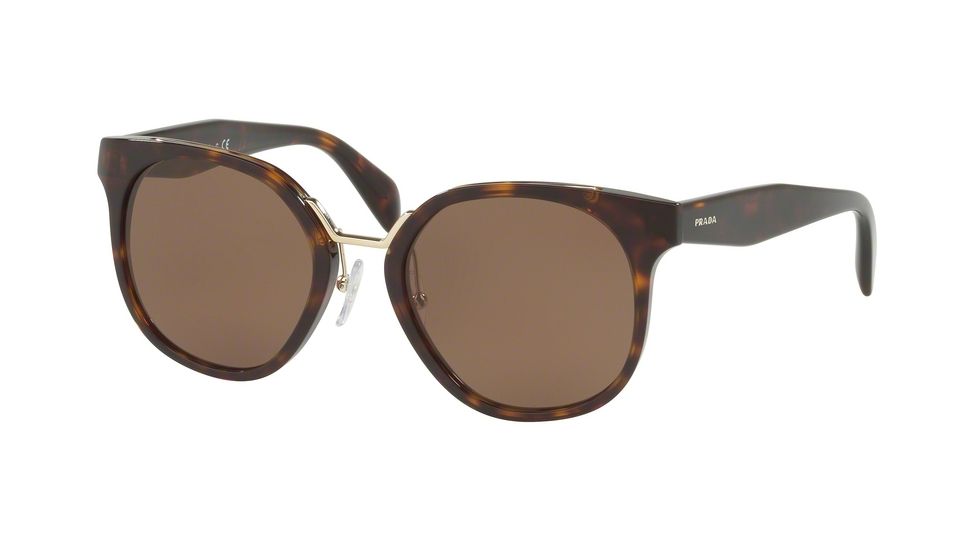 Prada PR17TS Single Vision Prescription Sunglasses PR17TS-2AU8C1-53 - Lens Diameter 53 mm, Frame Color Havana