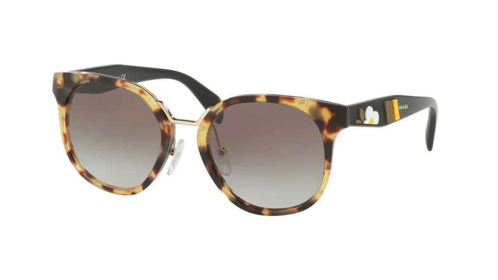 Prada PR17TS Single Vision Prescription Sunglasses PR17TS-7S00A7-53 - Lens Diameter 53 mm, Frame Color Medium Havana