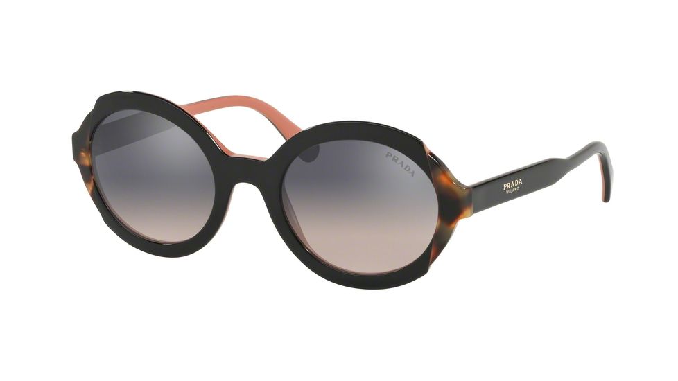 Prada PR17USF Bifocal Prescription Sunglasses, 53mm, Top Black Pink/Medium Havana, PR17USF-5ZWGR0-53-BI
