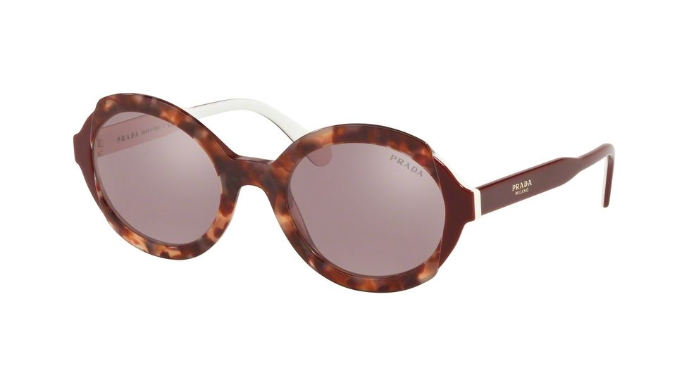 Prada PR17USF Bifocal Prescription Sunglasses, 53mm, Pink Havana/Top Bordeaux/Ivory, PR17USF-CDK214-53-BI
