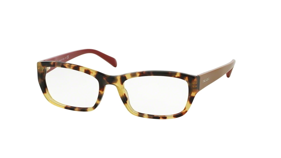 Prada PR18OV Prescription Eyeglasses 7S01O1-54 - Medium Havana Frame