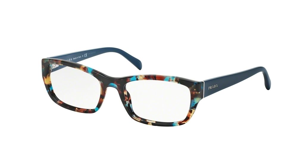 Prada PR18OV Prescription Eyeglasses NAG1O1-54 - Havana Spotted Blue Frame