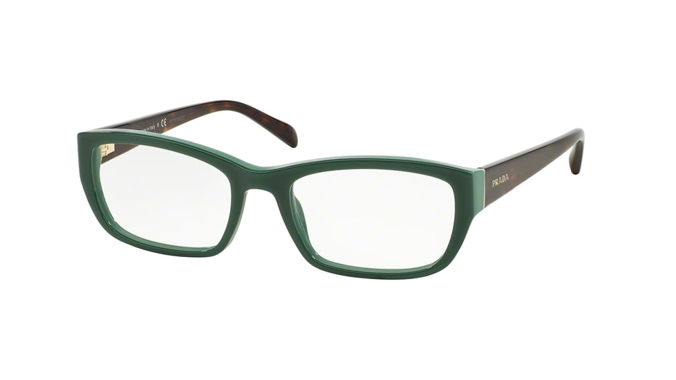 Prada PR18OV Prescription Eyeglasses TFO1O1-54 - Opal Green/green Frame