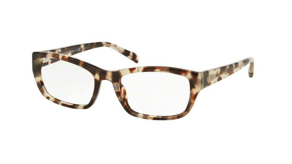 Prada PR18OV Prescription Eyeglasses UAO1O1-54 - Spotted Opal Brown Frame