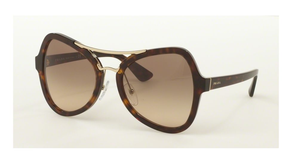 Prada PR18SS Sunglasses 2AU3D0-55 - Havana Frame, Brown Gradient Lenses