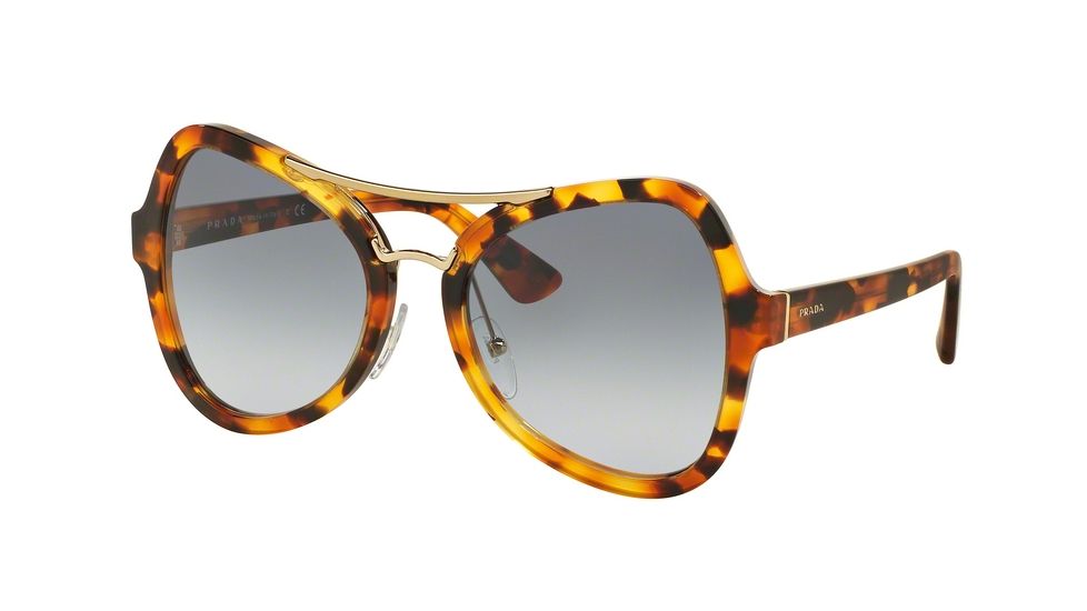 Prada PR18SS Sunglasses UF34R2-55 - Spotted Havana Frame, Blue Gradient Lenses