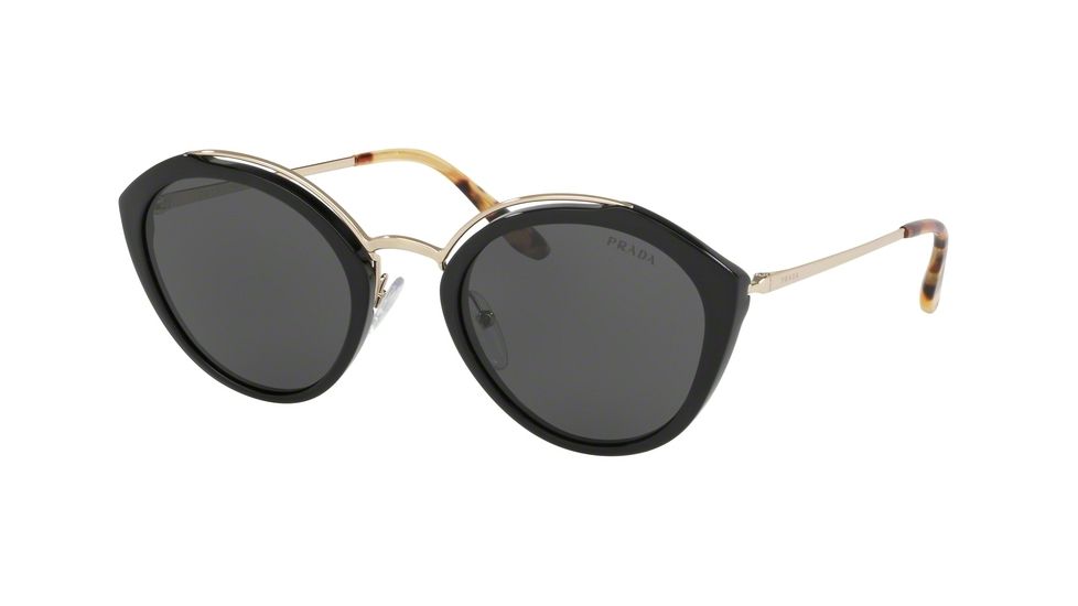 Prada PR18US Bifocal Prescription Sunglasses, 53mm, Black/pale Gold, PR18US-1AB5S0-53-BI