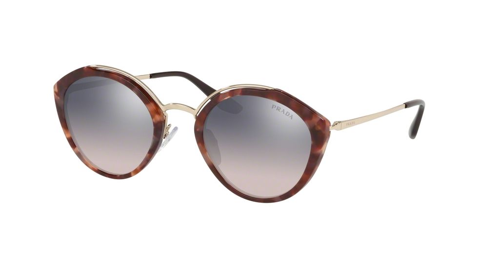 Prada PR18US Bifocal Prescription Sunglasses, 53mm, Pink Havana/Pale Gold, PR18US-UE0GR0-53-BI