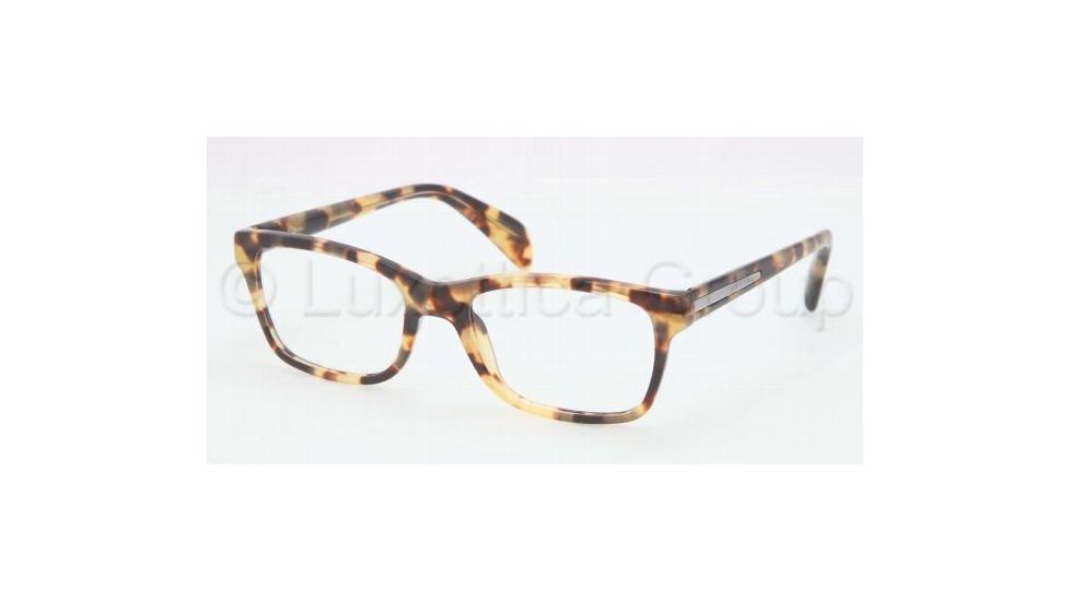 Prada PR19PV Bifocal Prescription Eyeglasses 7S01O1-5318 - Medium Havana Frame, Demo Lens Lenses