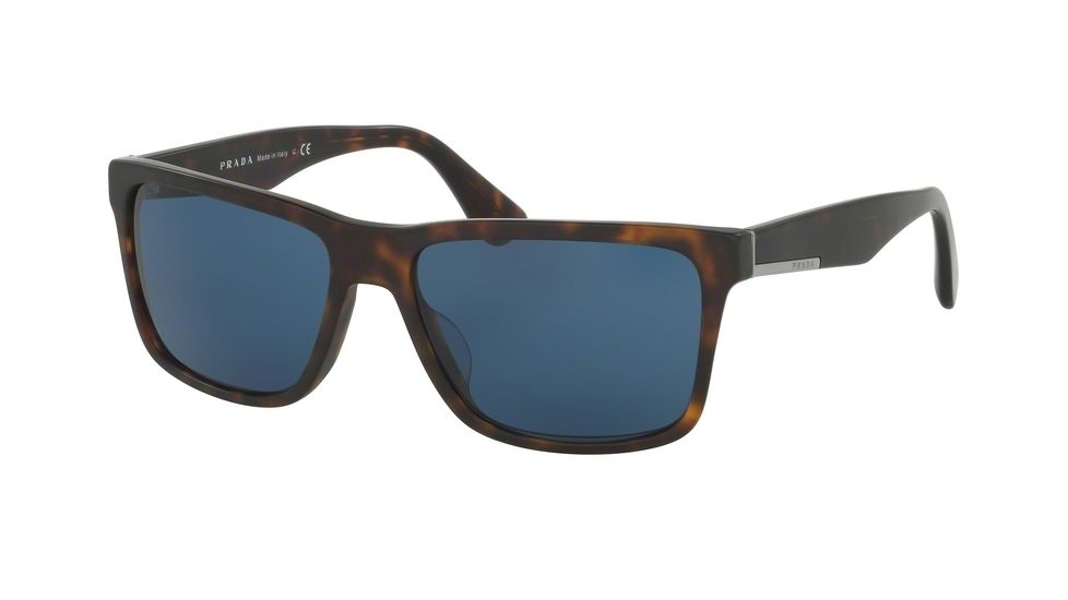 Prada PR19SS Single Vision Prescription Sunglasses PR19SS-HAQ5P2-59 - Lens Diameter 59 mm, Frame Color Matte Havana