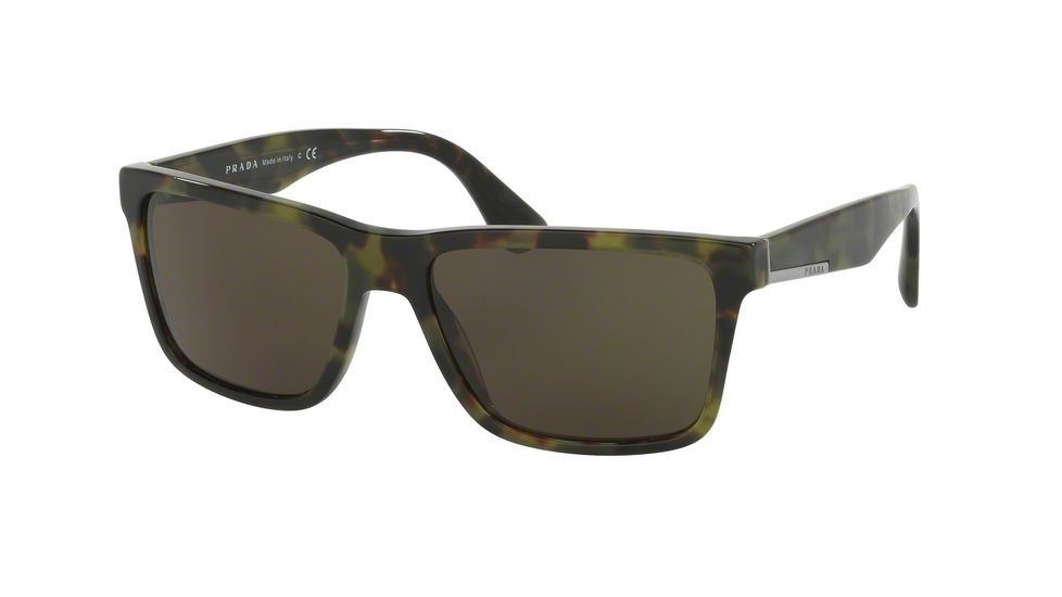Prada PR19SS Single Vision Prescription Sunglasses PR19SS-LAB4J1-59 - Lens Diameter 59 mm, Frame Color Green Havana