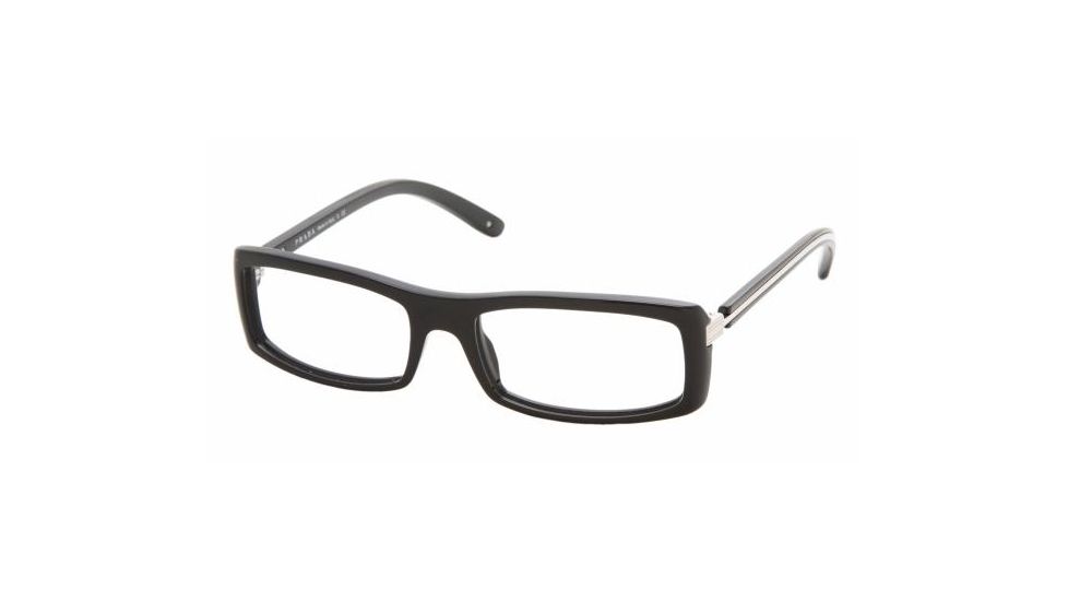 Prada Eyeglasses PR21LV with Rx Prescription Lenses 1AB1O1-5417 - Gloss Black