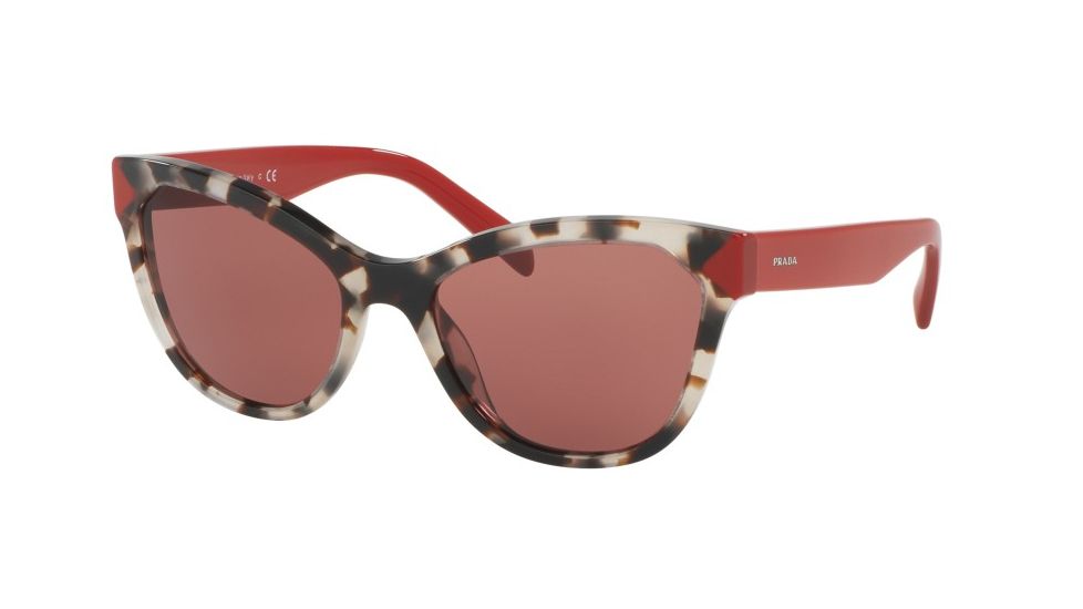 Prada PR21SS Sunglasses UAO0A0-56 - Spotted Brown Opal Frame, Dark Violet Lenses
