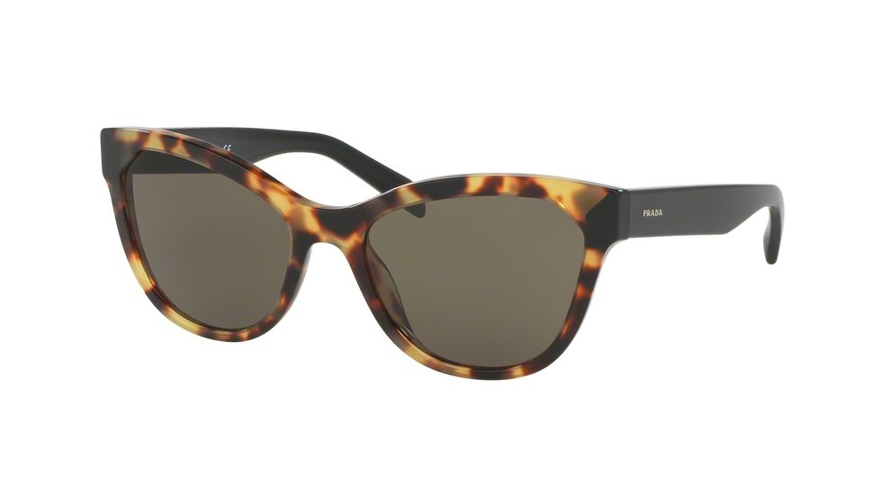 Prada PR21SSF Single Vision Prescription Sunglasses PR21SSF-7S05S2-56 - Lens Diameter 56 mm, Frame Color Medium Havana