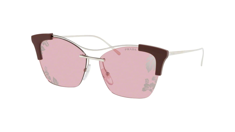 Prada PR21US Sunglasses A88239-56 - Silver Frame, Light Violet Tampo Ibiscus Sil Lenses