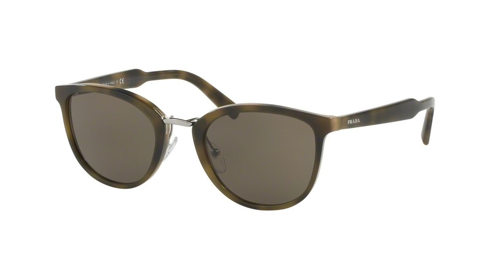 Prada PR22SS Sunglasses U6A5S2-52 - Striped Green Frame, Brown Lenses
