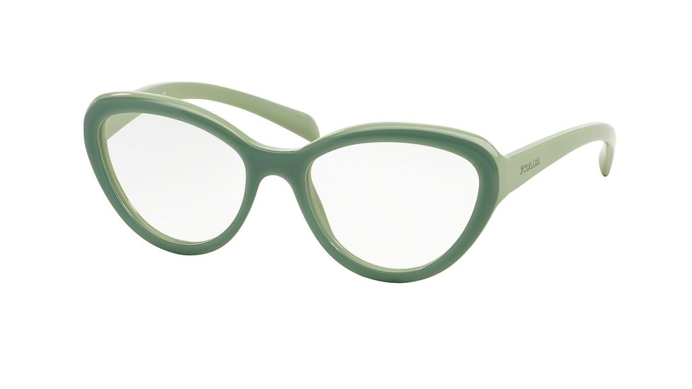 Prada PR25RV Bifocal Prescription Eyeglasses TKQ1O1-54 - Matte Opal Green On Green Frame