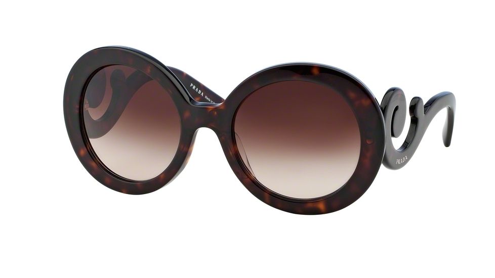 Prada PR27NSA Sunglasses 2AU6S1-55 - Havana Frame, Brown Gradient Lenses