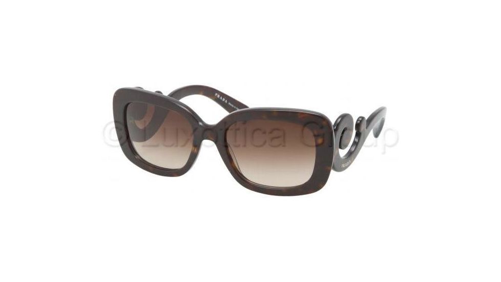 Prada PR27OS Sunglasses 2AU6S1-5400 - Havana Frame, Brown Gradient Lenses